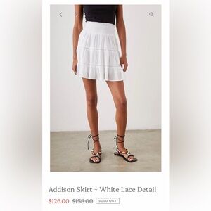 Rails White Mini Tiered Skirt